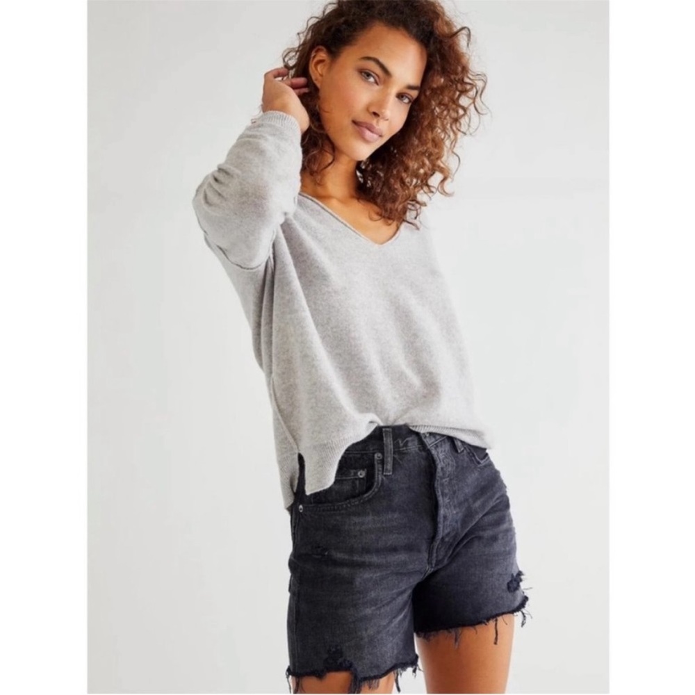 Free People Harmony V-Neck Sweater - 100% CASHMERE
